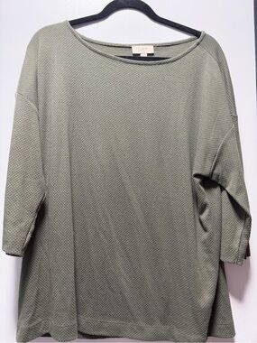 LOFT Olive Knit Textured Women's Tunic Top